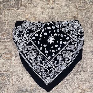 Design by Olivia Black and White Paisley Bandana Tube Top Size Medium